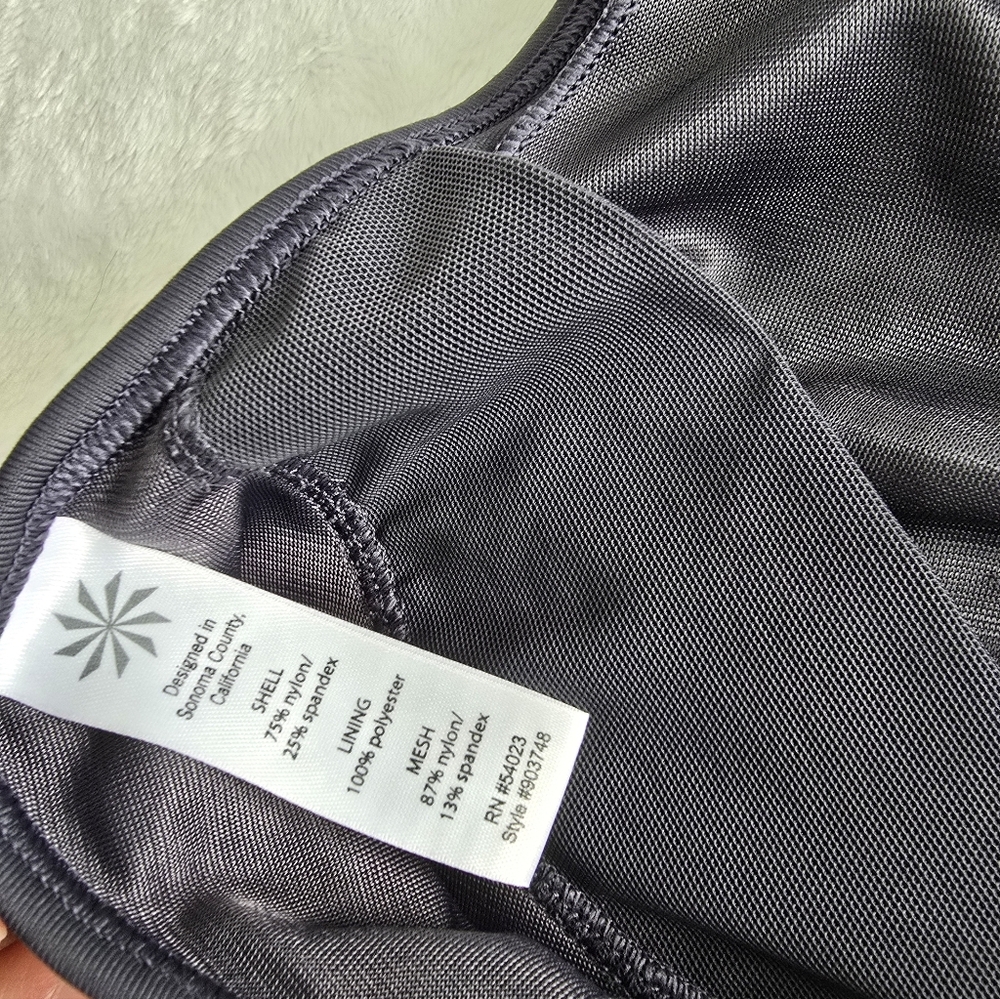 Athleta Front Zip High Impact Charcoal Gray Sports Bra Womens Size 36C - Picture 9 of 9